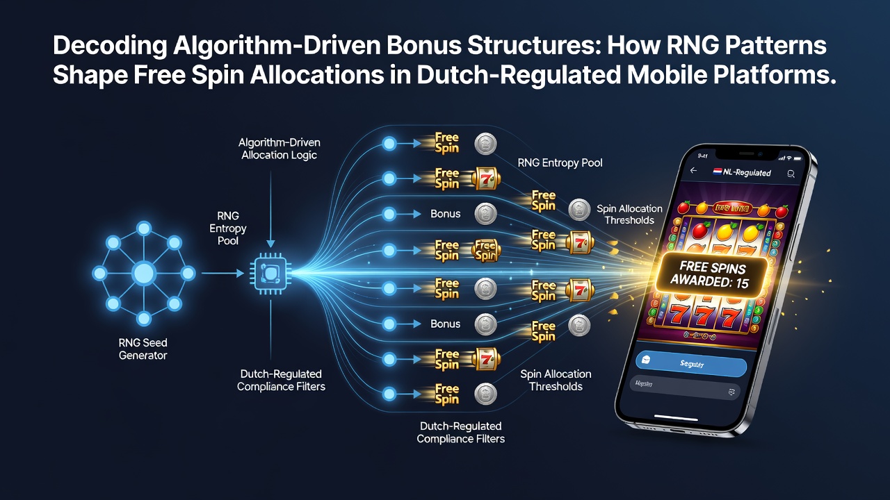 Illustratie van RNG-algoritmen en bonusstructuren in mobiele casino platforms