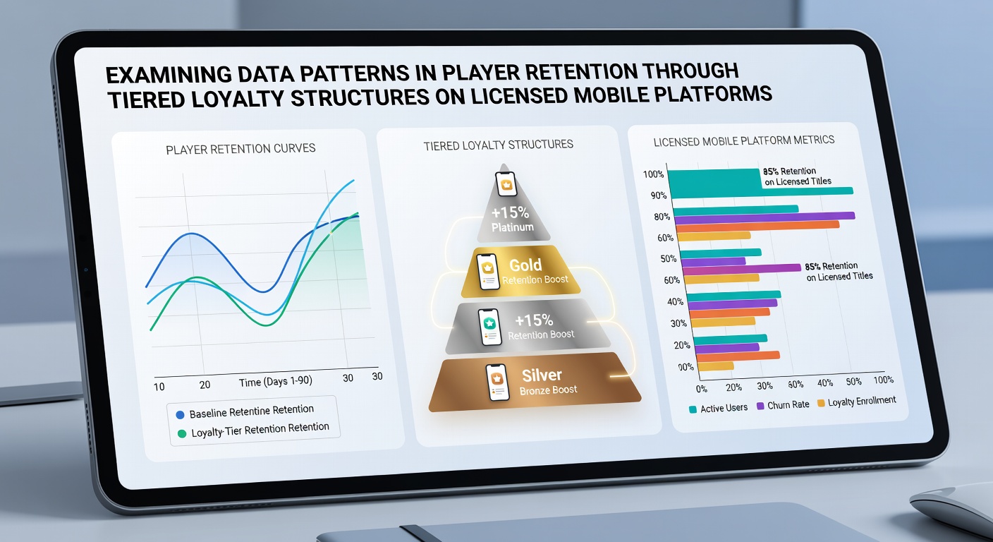Visuele weergave van mobiele app interfaces met loyaliteitsdashboard en retentie statistieken