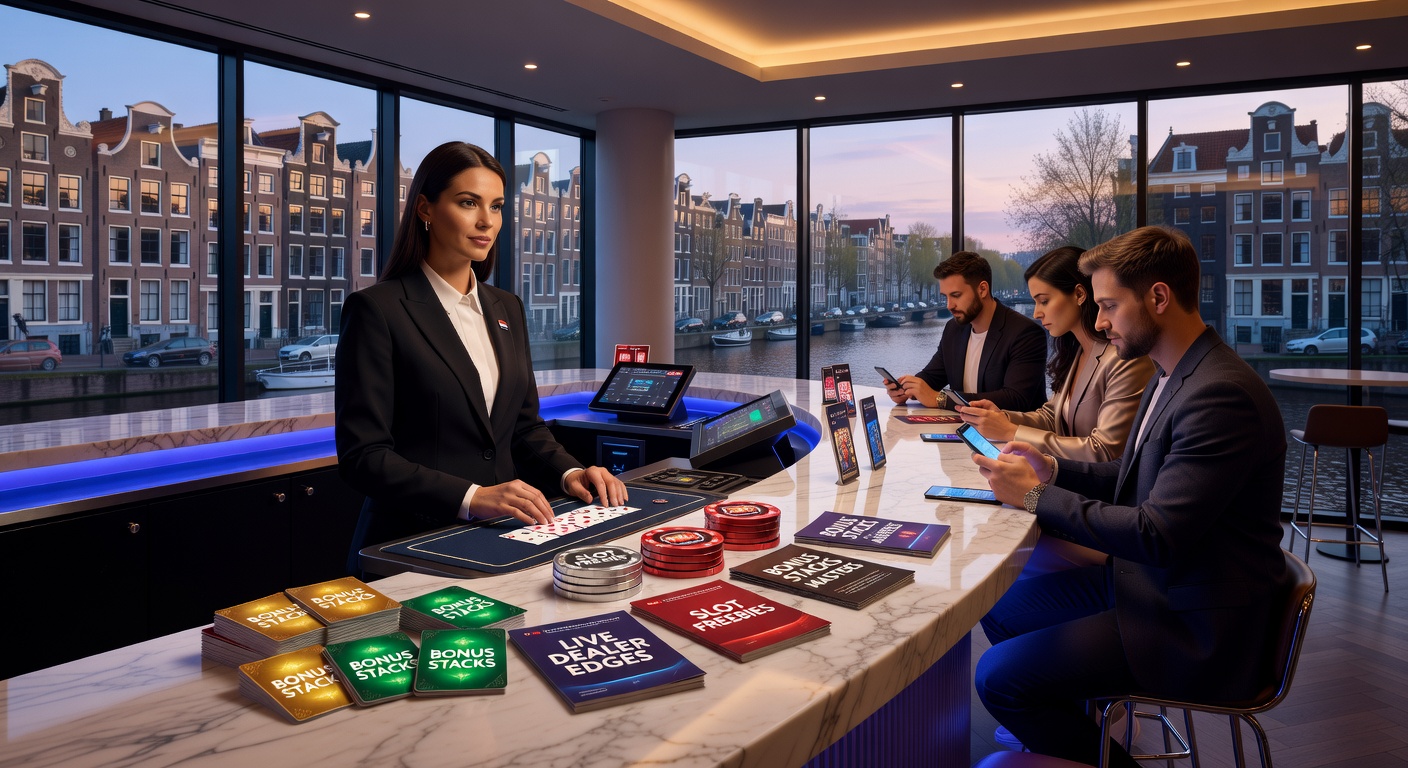 Elegante VIP-lounge in een Nederlands casino met live dealer tafels en luxe inrichting