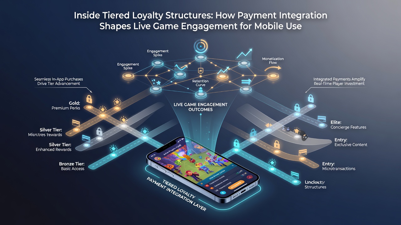 Diagram van betalingsstroom en loyaliteitsprogressie in mobiele live games voor Nederlandse gebruikers