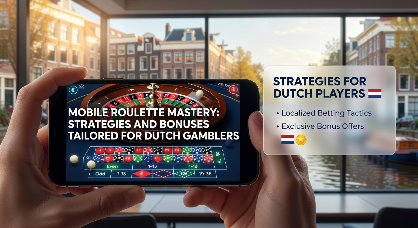Smartphone met mobiele roulette-app in actie, Europese roulettewiel zichtbaar op scherm