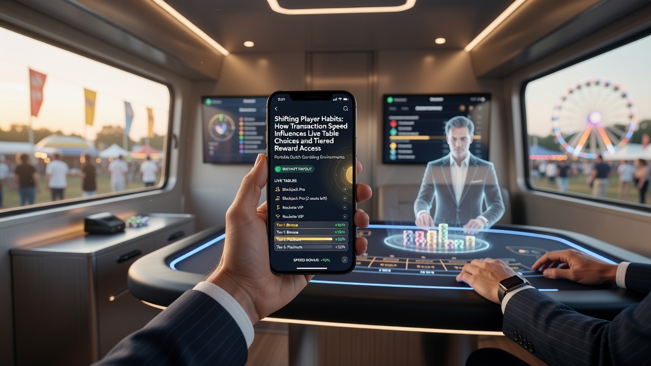 Mobiele gokapp met snelle transacties en live dealer tafels op een smartphone scherm